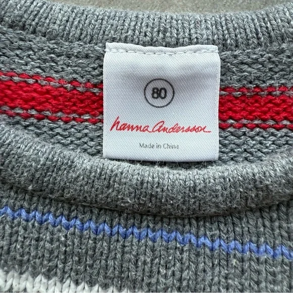 Hanna Andersson Gray + Multi Striped Sweater - Picture 3 of 8